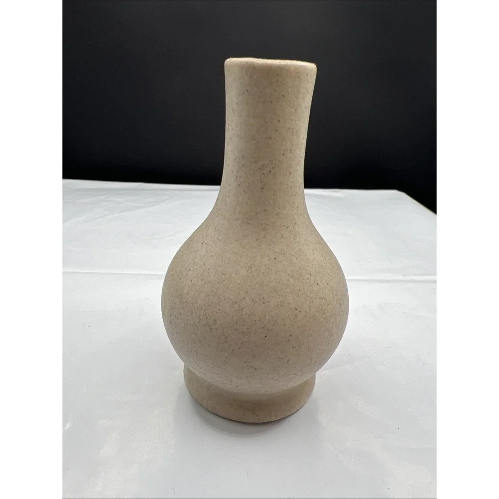 Vintage Pigeon Forge Pottery Dogwood Bud Vase Speckled Stoneware Signed Tennesse
